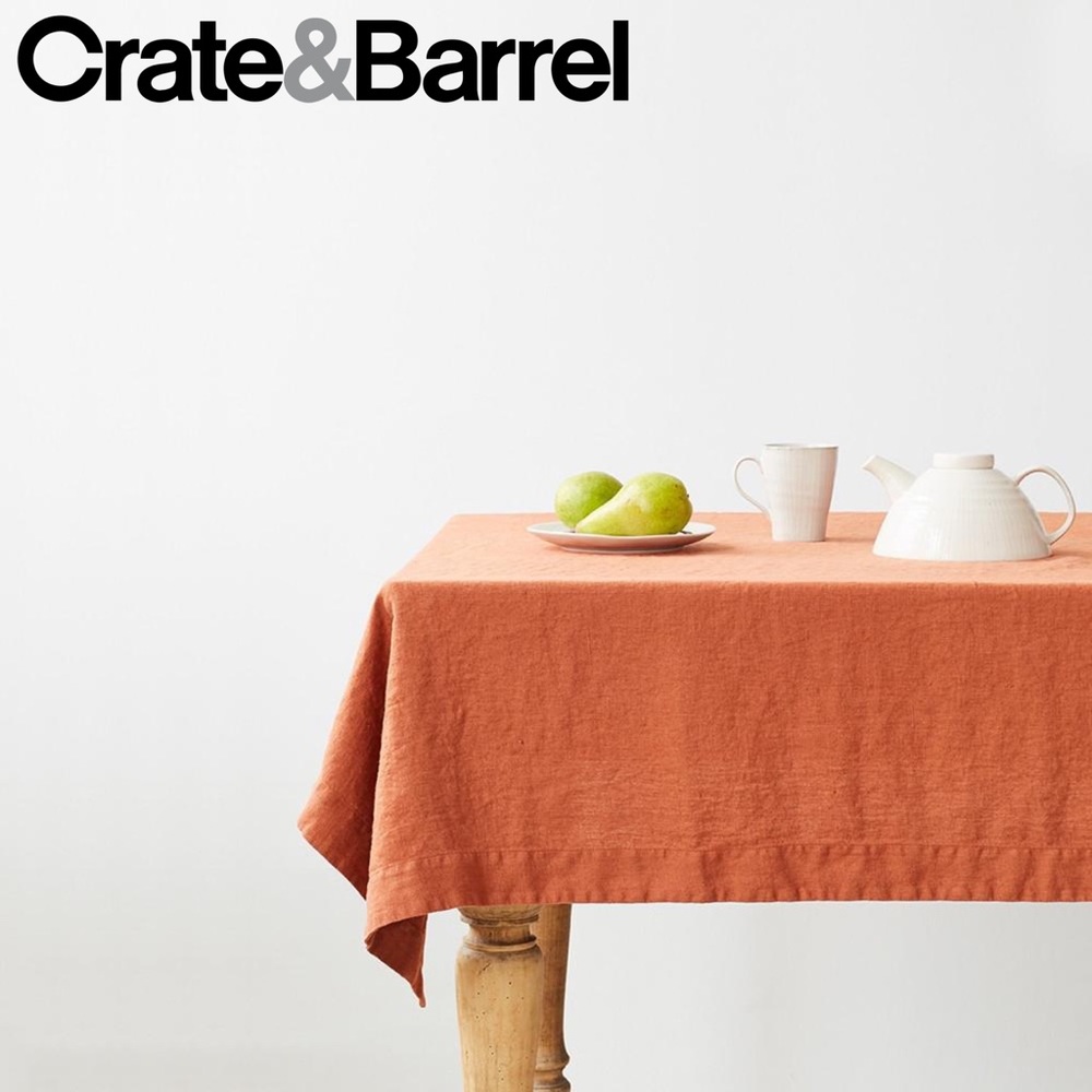 Crate & Barrel Linden Tablecloth in Nectarine